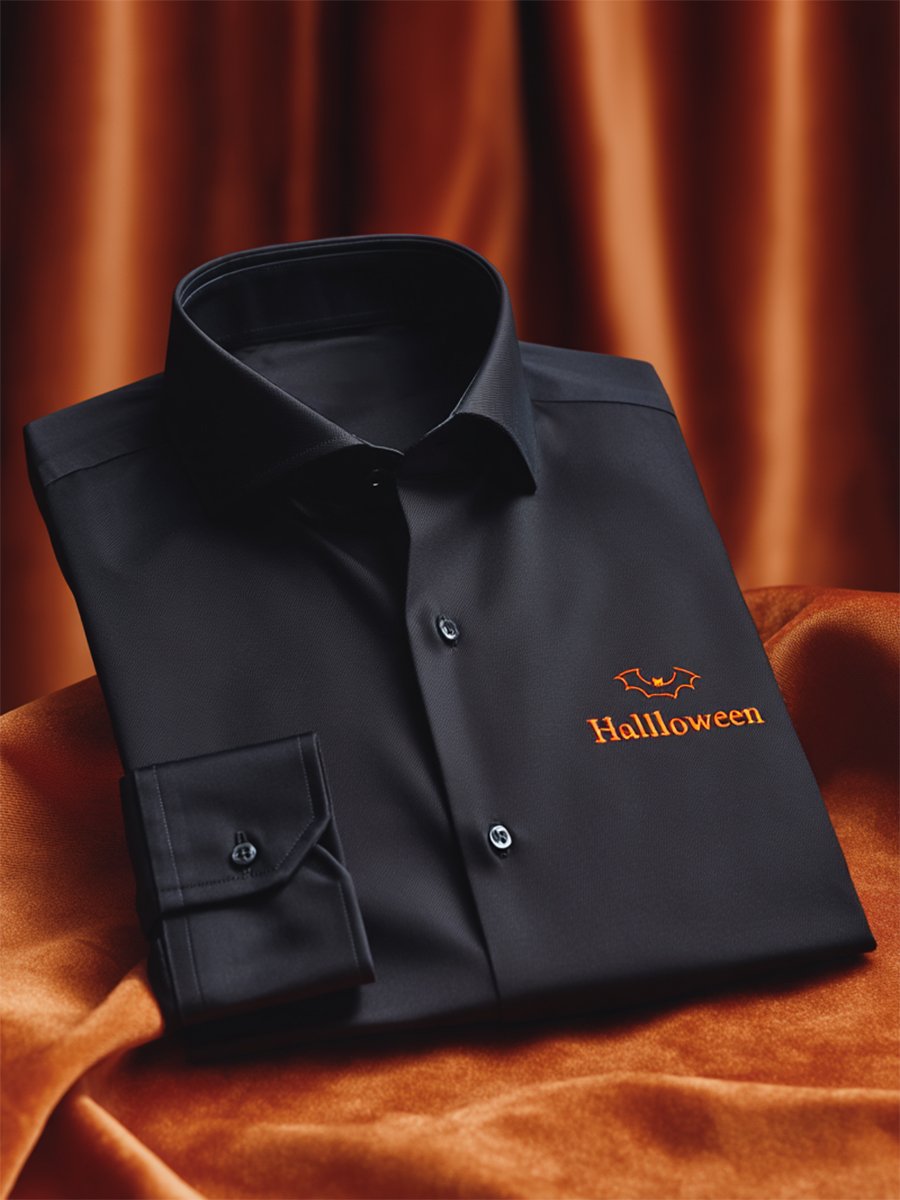 Men's Retro Casual Halloween Art Long Sleeve Shirt