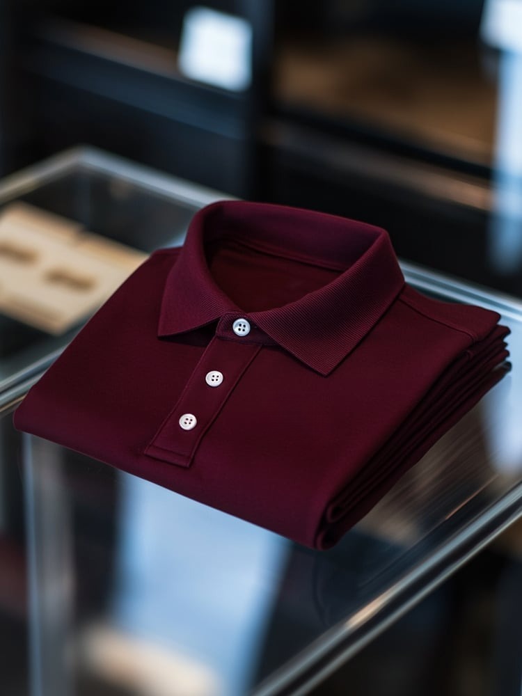 Men's Business Casual Logo Button Short Sleeve Polo Shirt
