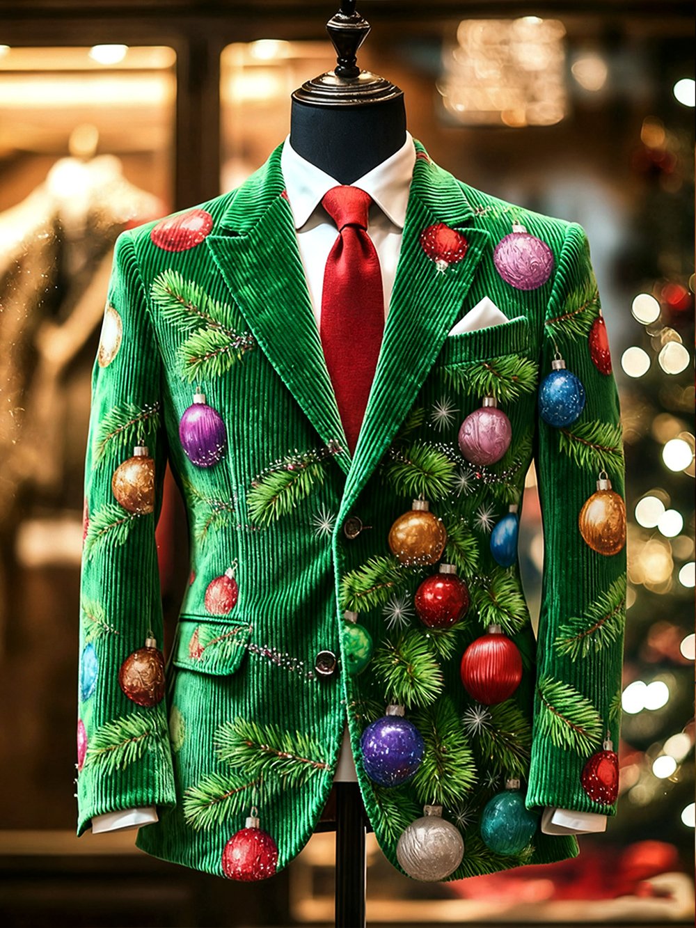 Men's Vintage Casual Christmas Party Corduroy Blazer