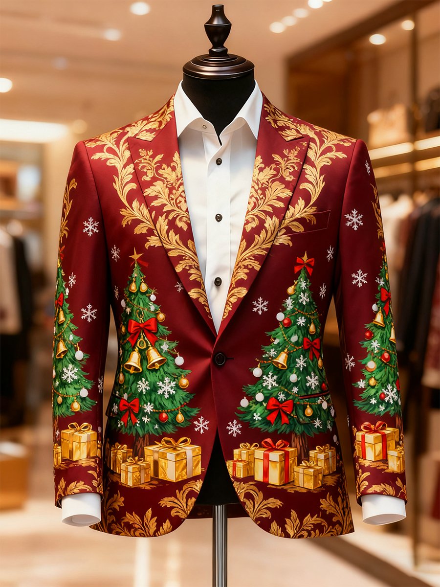 Men's Business Casual Christmas Suit Outerwear