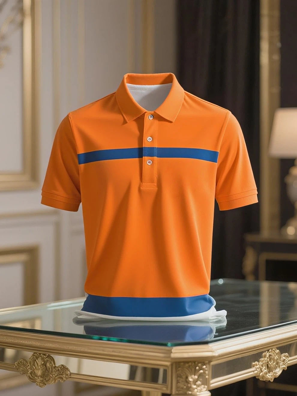Men's Business Casual Button Short Sleeve Polo Shirt