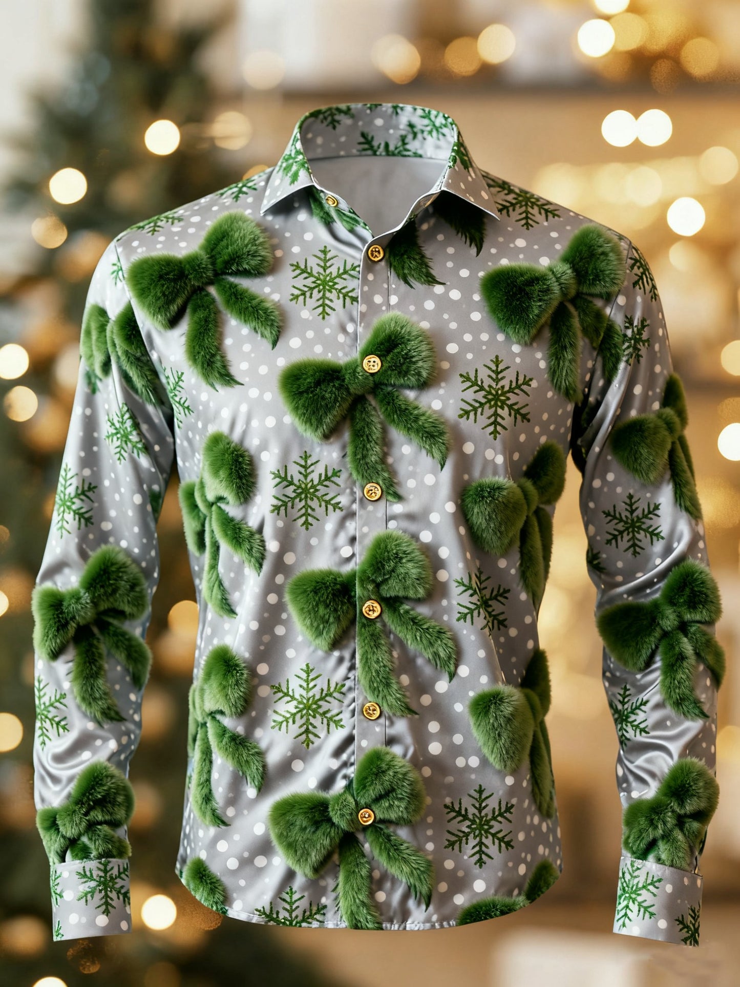 Men's Casual Christmas Long Sleeve Shirt