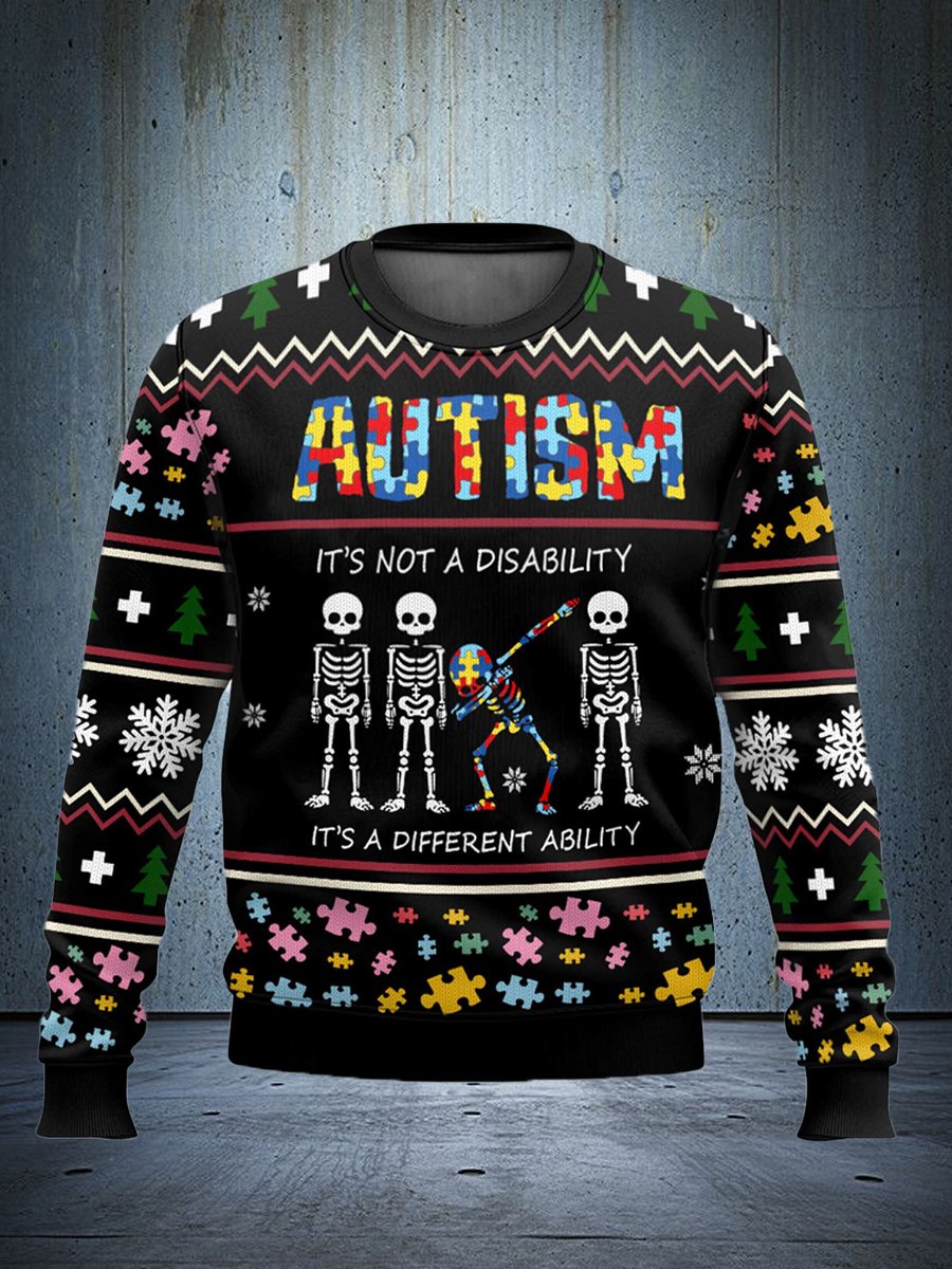Funny and ugly dancing Christmas skull sweatshirt