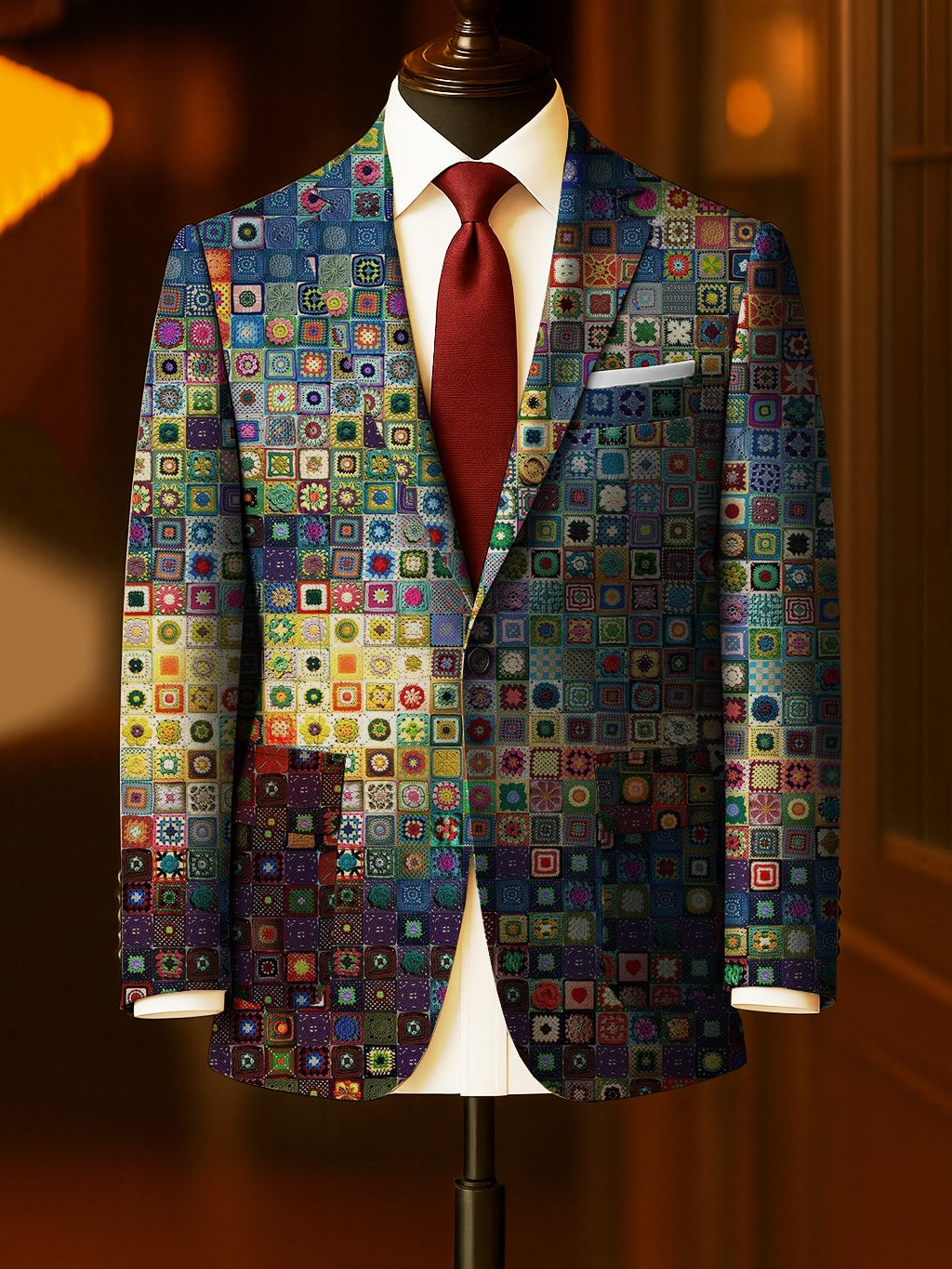Men's Business Casual Large Pocket Patchwork Blazers