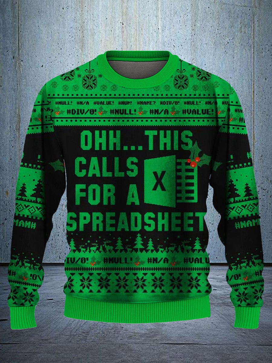 Spreadsheet Christmas Ugly Sweater