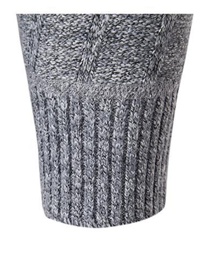 Men's Fashionable Velvet Thickened Warm Zipper Design Sweater