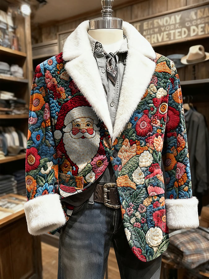 Men's Retro Christmas Lapel Casual Blazer