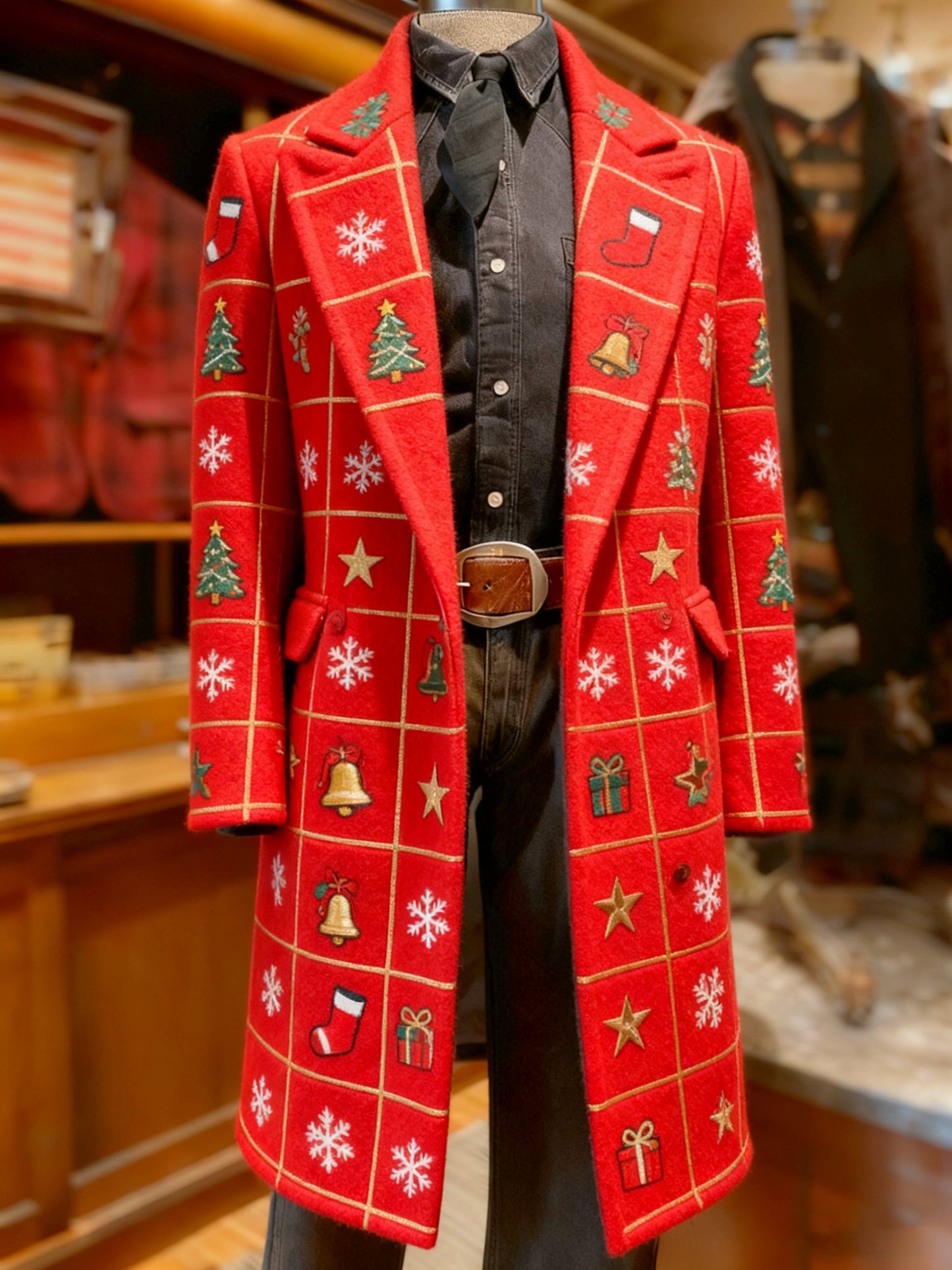 Men's Vintage Christmas Party Casual Wool Coat