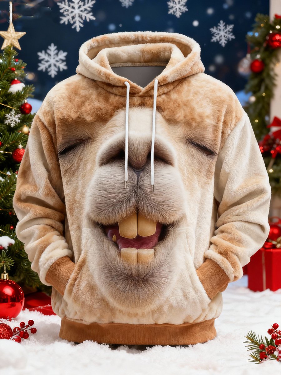 Fun Alpaca Flannel Hoodie