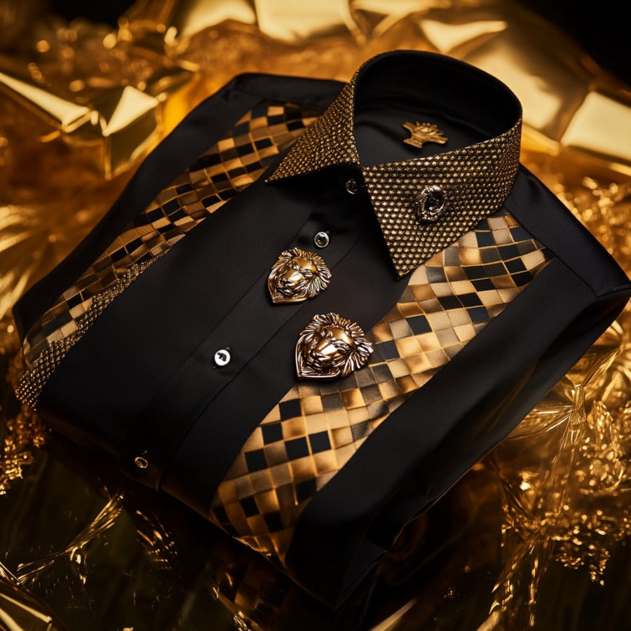 Luxury men's fashion high quality Long Sleeve Shirt