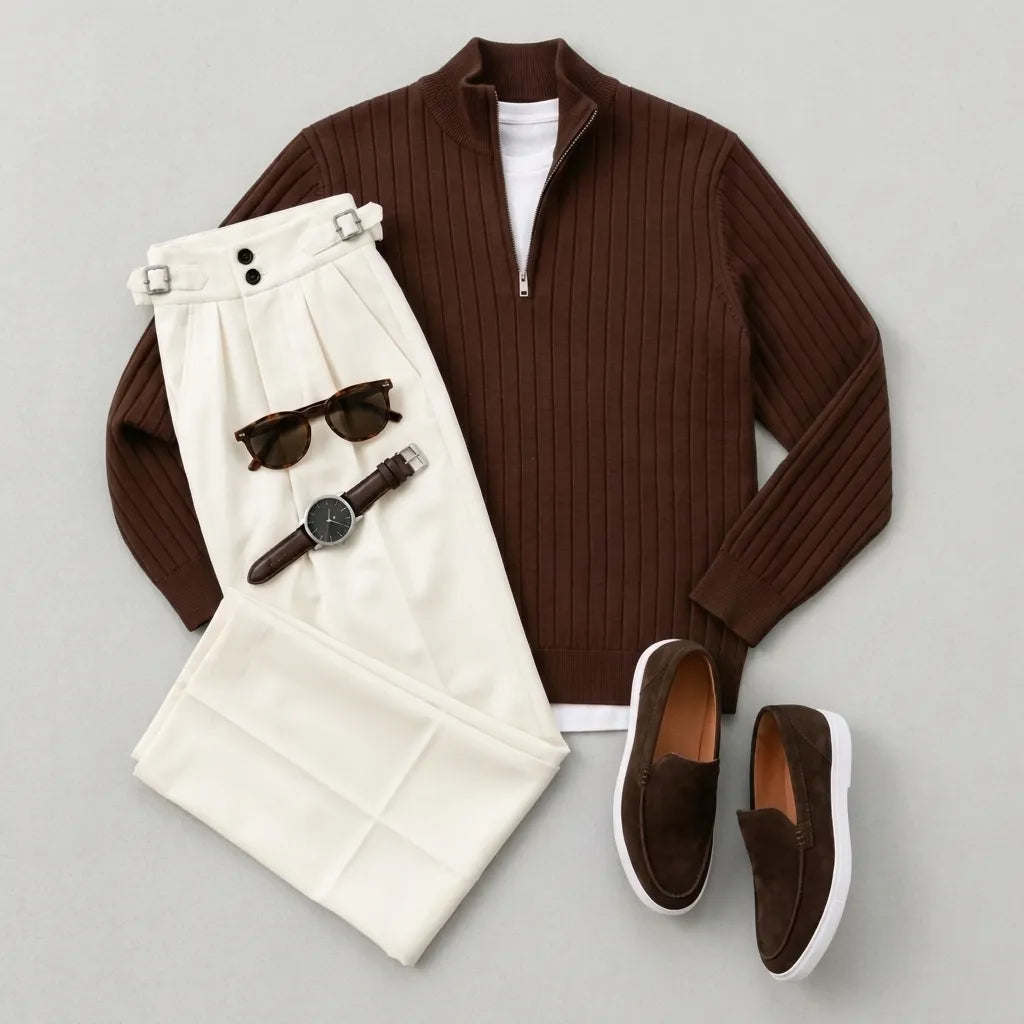 Men's Quarter-Zip Pullover & Pants Set