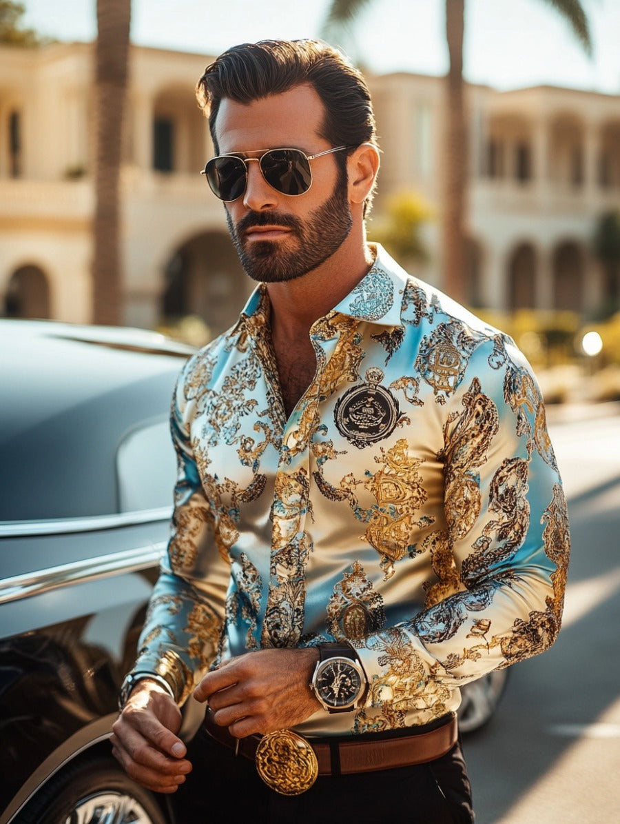 Business Classic Luxury High Quality Versatile Men's Fashion Long-sleeved Shirt