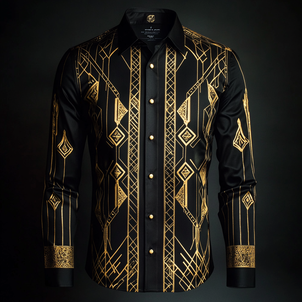Luxurious Men's Silk Shirt Business Casual Style VIP Exclusive Designer Unique Long Shirt Comfort High Elasticity
