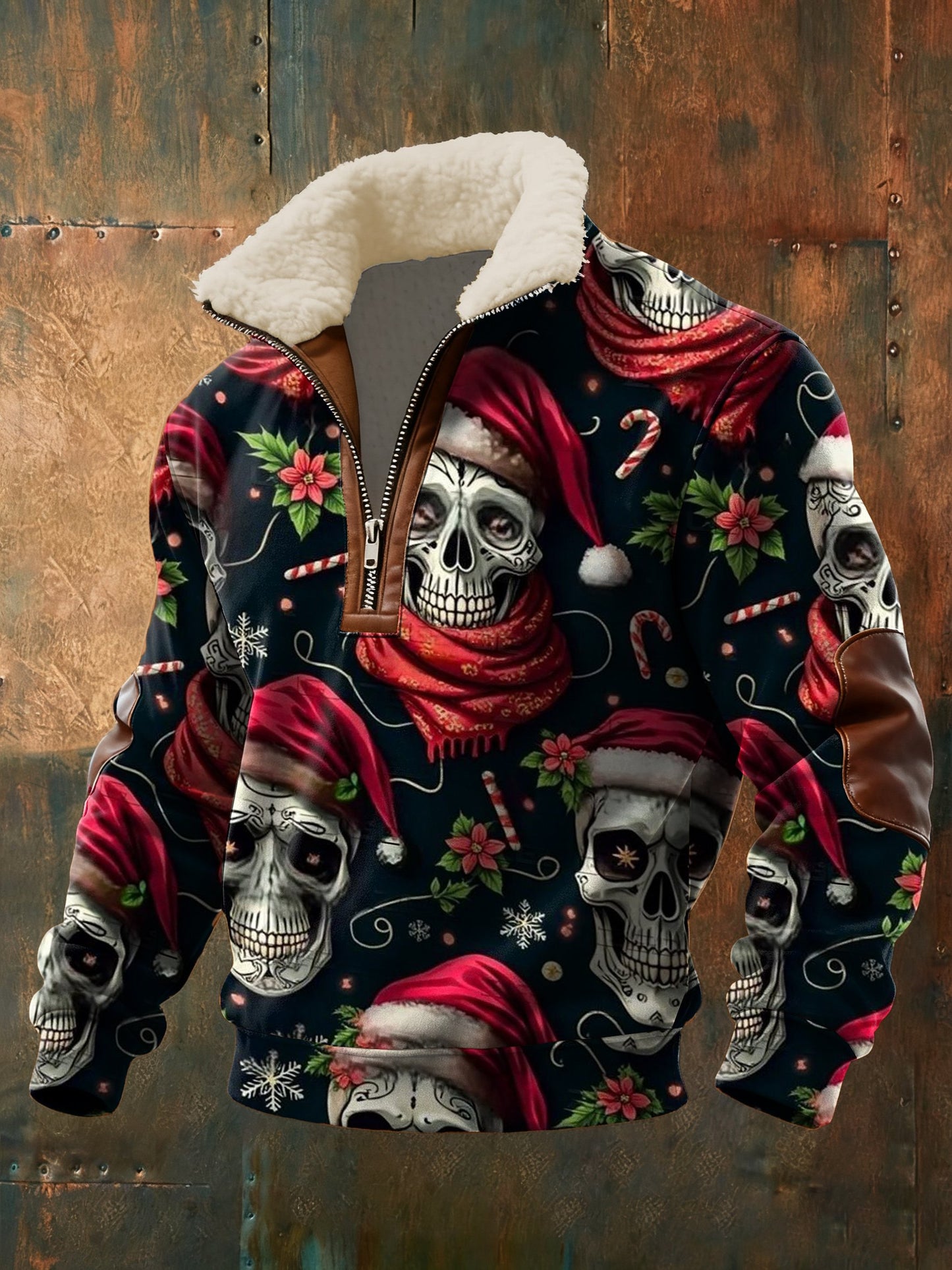 Men's Casual Retro Christmas Skull Sweatshirt