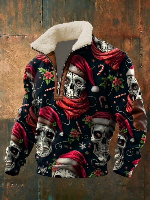 Men's Casual Retro Christmas Skull Sweatshirt
