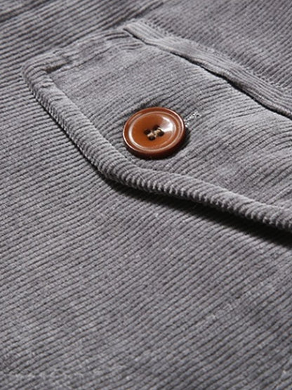 Men's Vintage Thick Warm Lambswool Lapel Corduroy Jacket