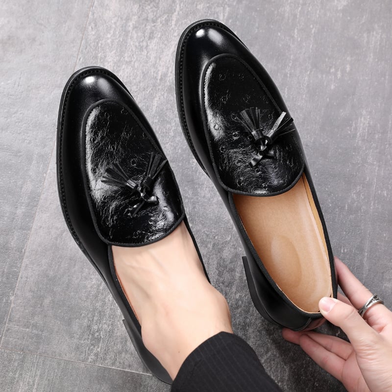 Men'S British Casual Pointed Tassel Loafers
