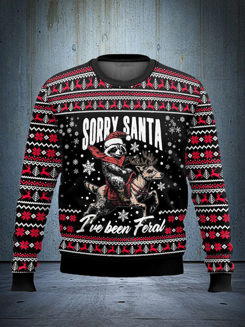 Funny and ugly raccoon Christmas sweatshirt