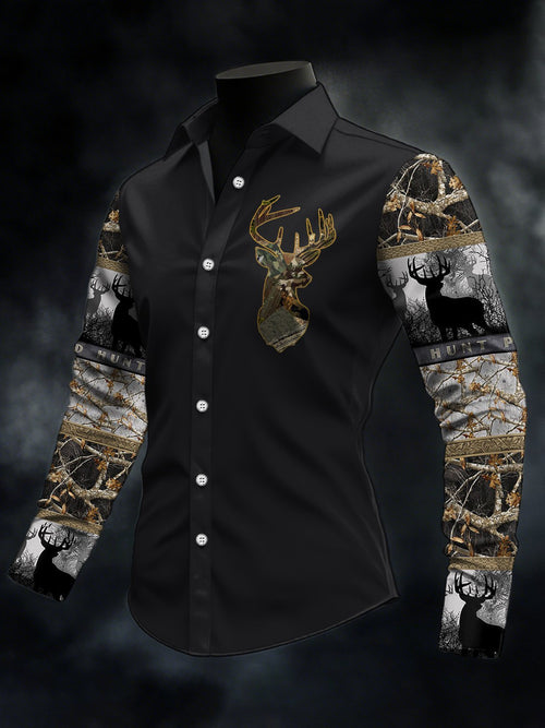 Men's Casual Western Style Contrast Color Shirt