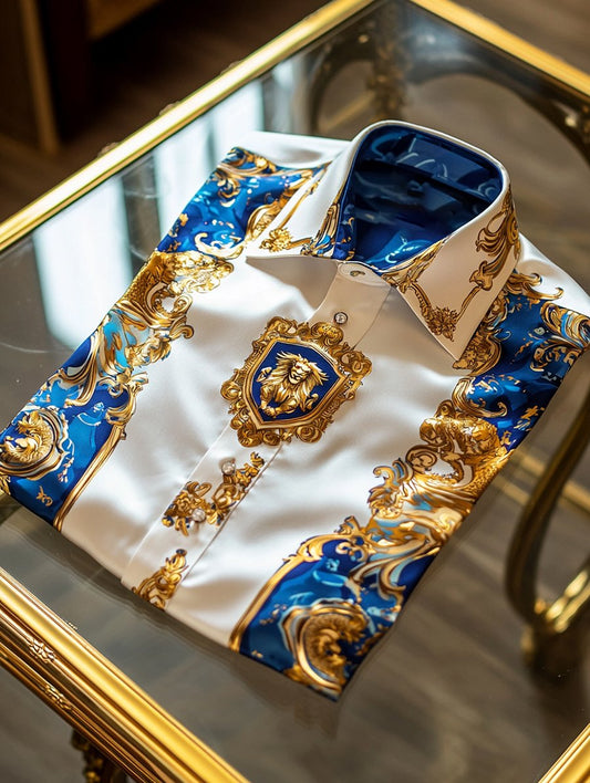 Men's Satin Luxury Business Long Sleeve Shirt