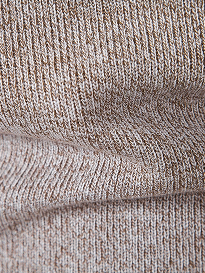 Men's Warm Heathered Contrast Half-Zip Sweater