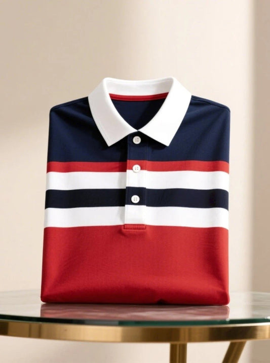 Men's Business Casual Button Short Sleeve Polo Shirt