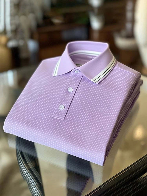 Men's Classic Business Logo Button Short Sleeve Polo Shirt