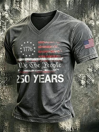 Men's American 250 Printed Casual T-Shirt