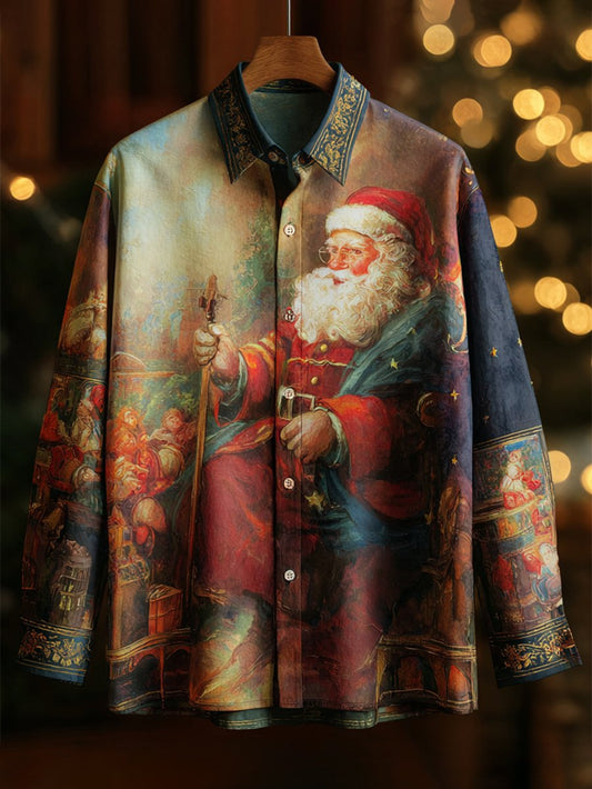 Men's Vintage Christmas Long Sleeve Shirt