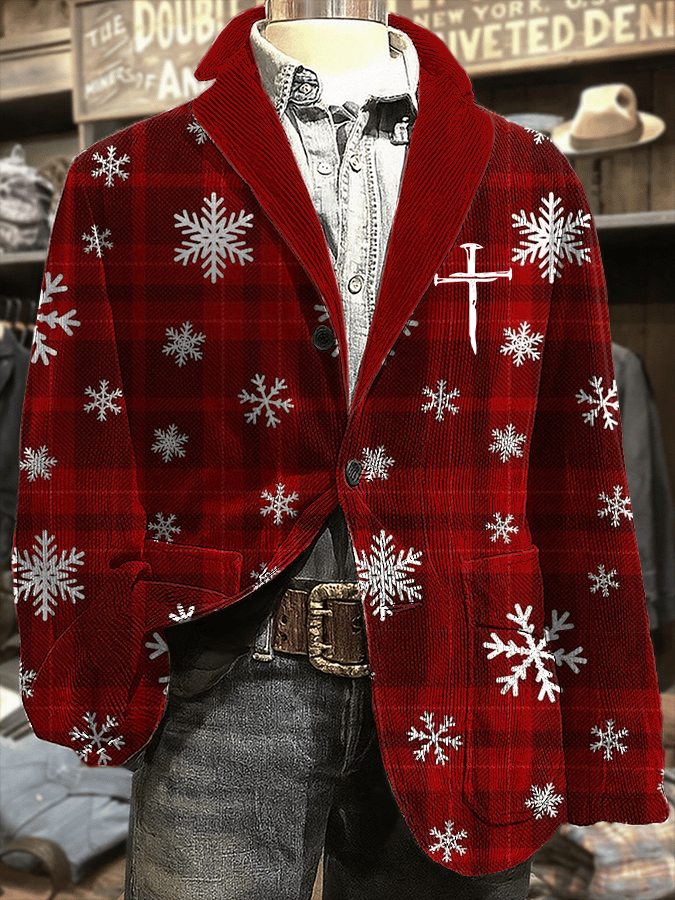 Men's Christmas-themed Corduroy Casual Jacket