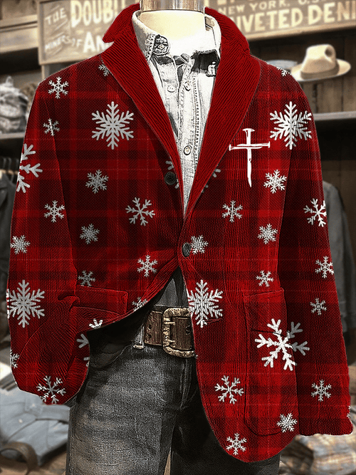 Men's Christmas-themed Corduroy Casual Jacket
