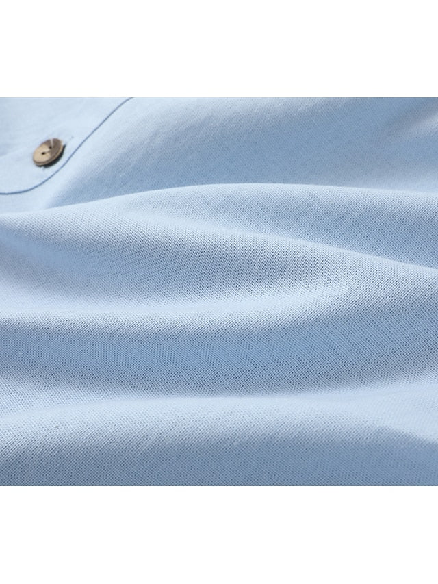 Men's Shirt Linen Shirt Calico Shirt Beach Wear Button Up Shirt Hooded Shirt Plain Casual Daily Black White Blue Green Long-Sleeve Hooded Spring & Summer Clothing Apparel Buttons