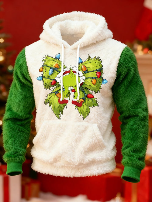 "Uh, People" Funny Green Plush Hoodie