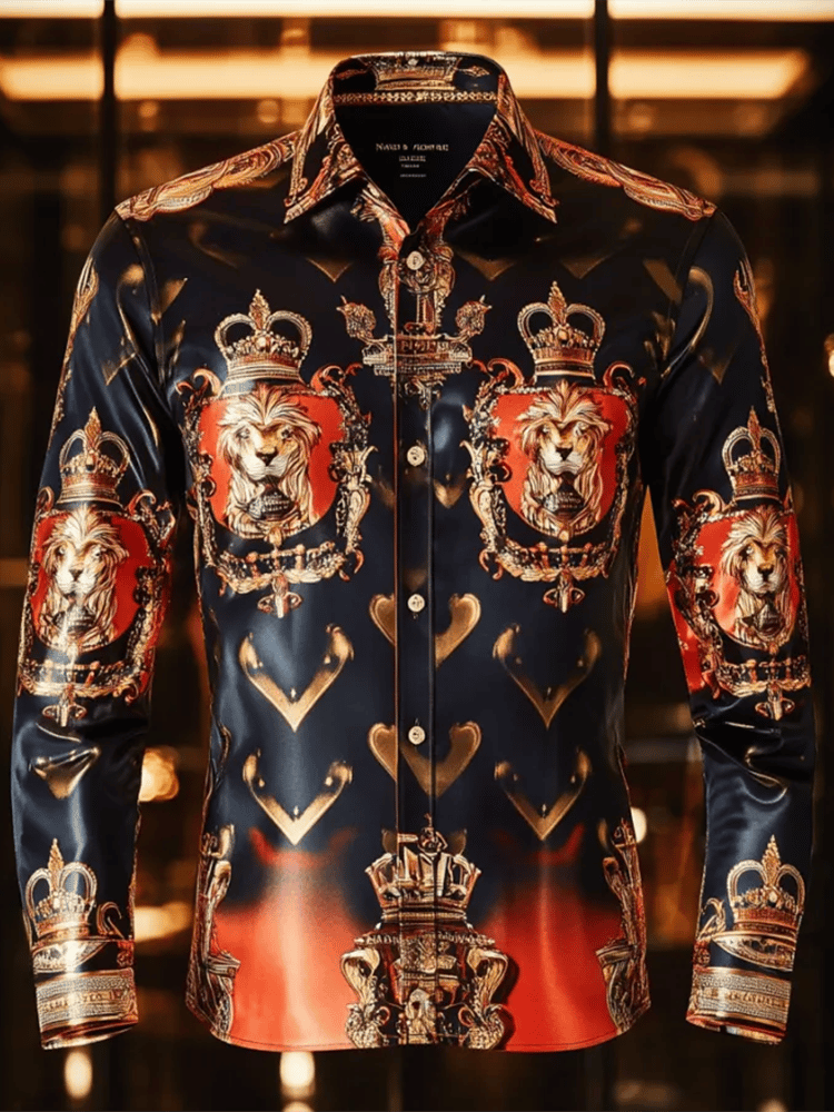 Men's Satin Luxe Long Sleeve Button Down Shirt