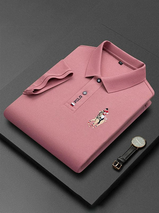 Men's Business Logo Lapel Short Sleeve Polo Shirt