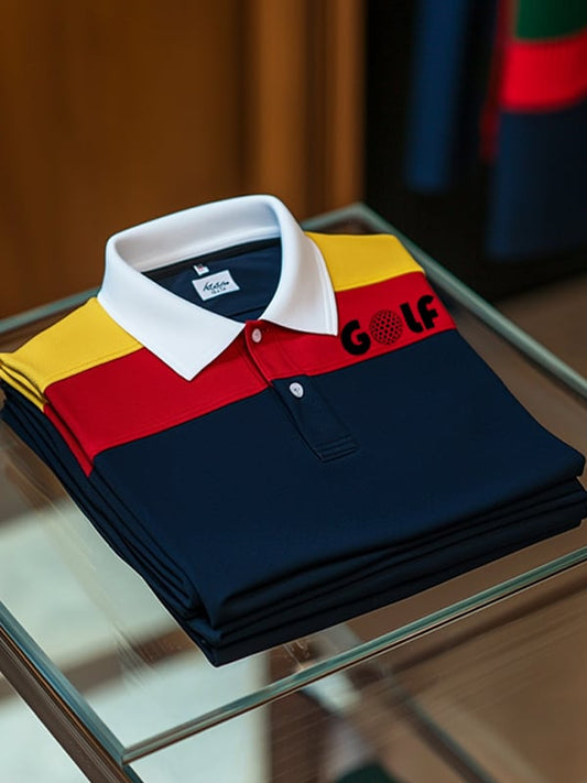 Men's Classic Business Golf Logo Short Sleeve Polo Shirt
