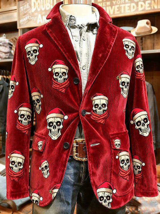 Men's Casual Retro Christmas Skull Suit
