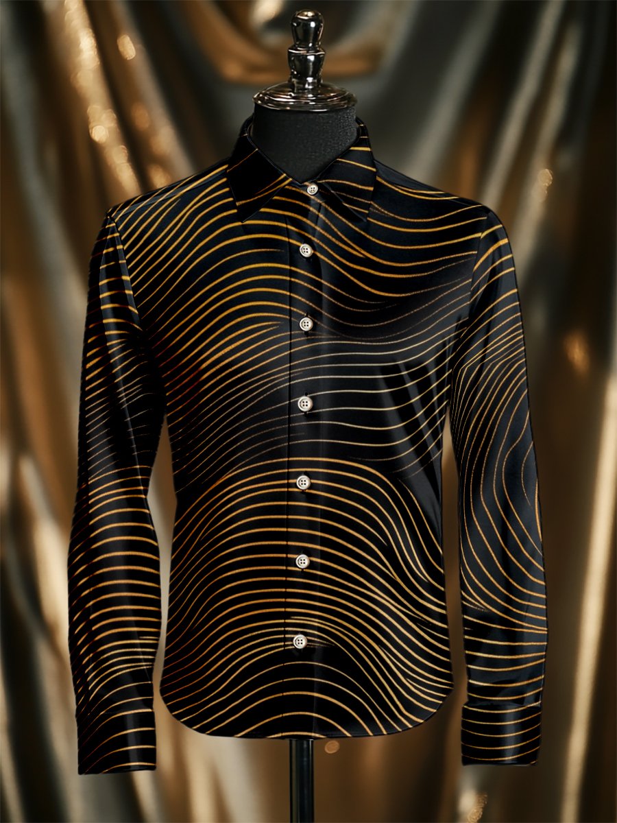 Men's Silk Luxury Business Long Sleeve Shirt