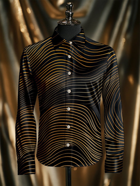 Men's Silk Luxury Business Long Sleeve Shirt