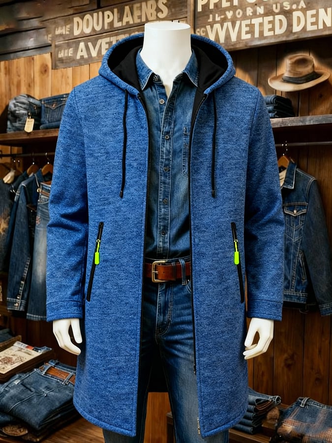 Men's Fashion Heathered Thin Fleece Knitted Cardigan Jacket