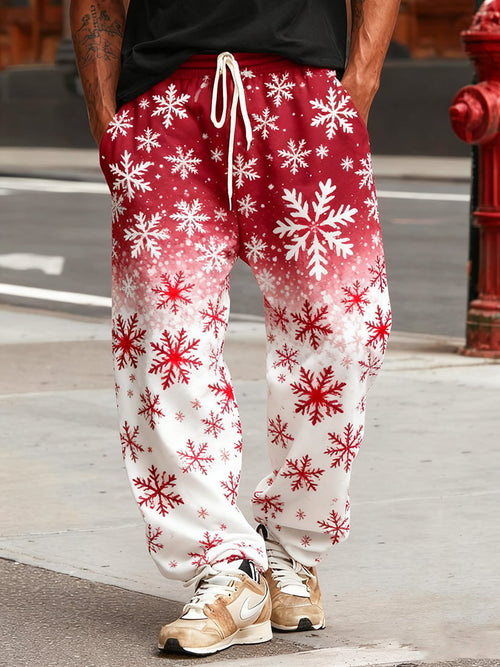 Men's Retro Christmas Party Print Casual Sports Pants