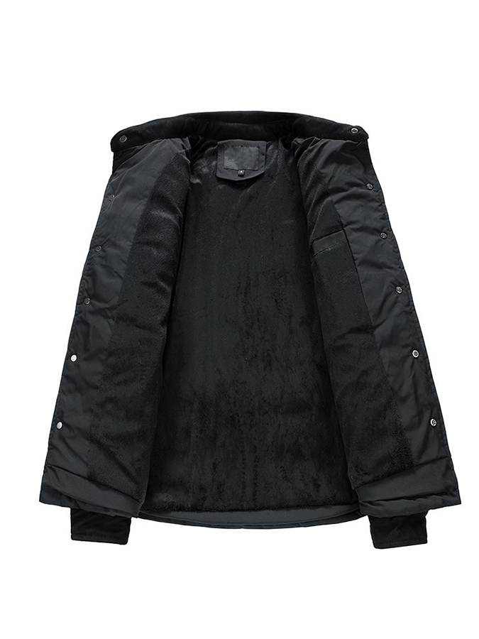 Men's Vintage Pleated Cotton Multi-Pocket Casual Plush Cotton Jacket