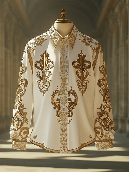 Men's Iris Baroque Long Sleeve Button Down Shirt