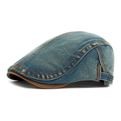 Men's Retro Denim Washed Adjustable Beret