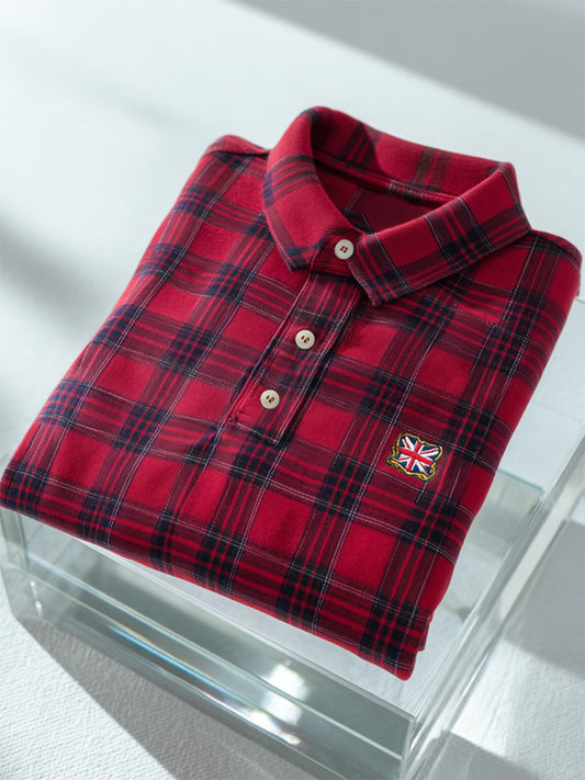 Men's Business Casual Union Jack Button Short Sleeve Polo Shirt