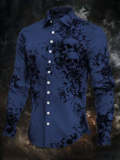 Men's Vintage Art Skull Shirt