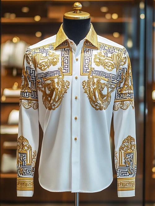 Men's Satin Luxe Long Sleeve Button Down Shirt