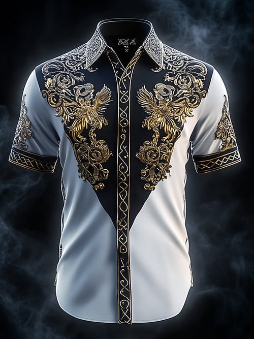 Men's Retro Viking Graphic Short Sleeve Shirt
