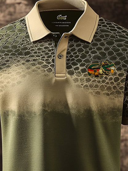 Men's Classic Vintage    Embroidered Polo Shirt