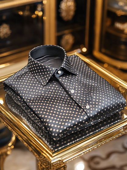 Men's Silk Luxury Business Long Sleeve Shirt